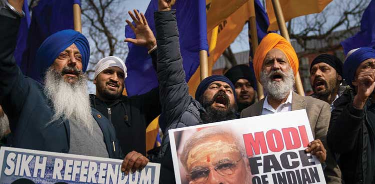 Protests against Sikh Modi in Washington