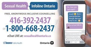 Call Sexual Health Infoline Ontario for support referrals Saaz